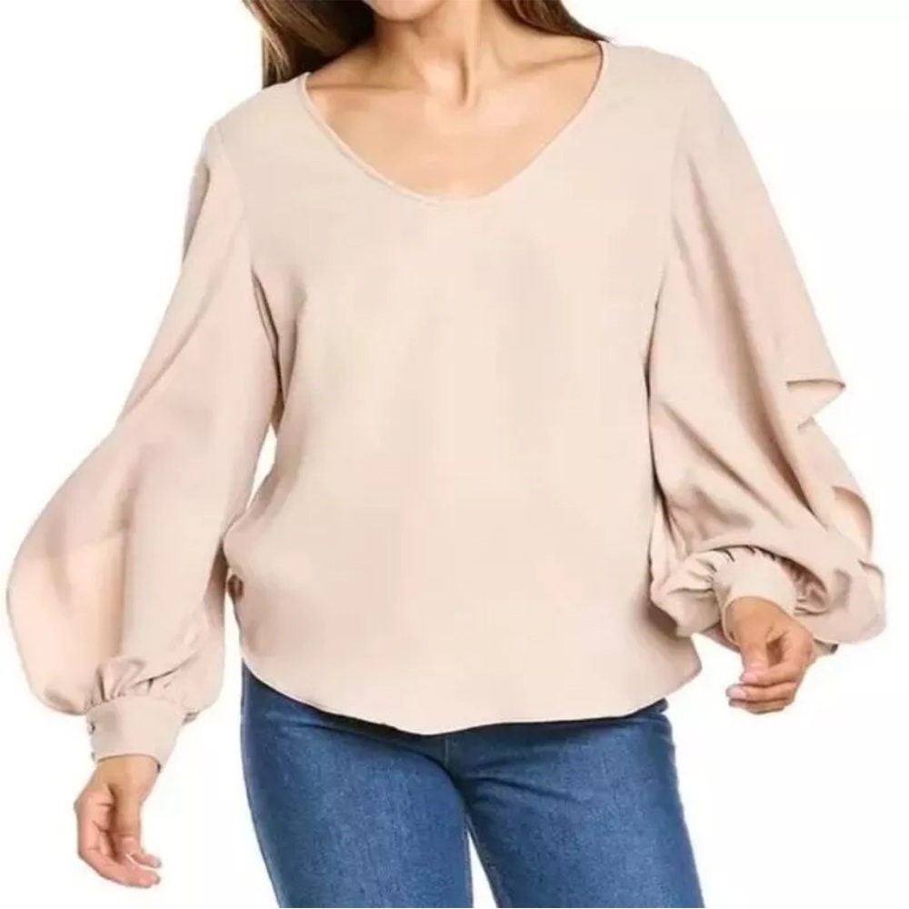 Trina Turk Cream Puff Sleeve Blouse
